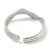 304 Stainless Steel Open Cuff Ring for Women RJEW-U014-08P-3