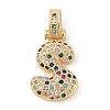 Brass Micro Pave Cubic Zirconia Pendants ZIRC-P121-01G-S-1