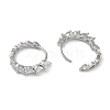 Glass Leaf Hoop Earrings EJEW-L292-008P-2