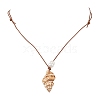 Summer Beach Natural Cultured Freshwater Pearl & Natural Shell Pendant Necklaces NJEW-JN05100-04-4