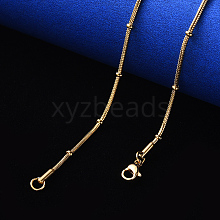 PVD Vacuum Plating 304 Stainless Steel Round Snake Chain Necklace NJEW-S420-009A-G