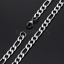 Men's 304 Stainless Steel Figaro Chain Necklaces NJEW-T012-02-61-S