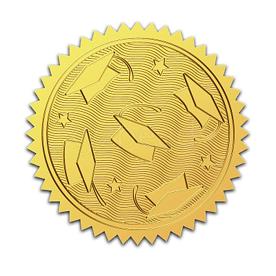 Self Adhesive Gold Foil Embossed Stickers DIY-WH0211-343-1