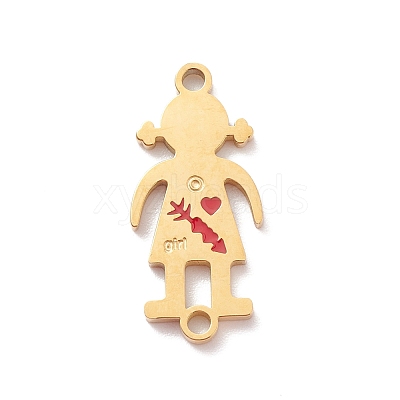304 Stainless Steel Connector Charms STAS-R119-01G-1