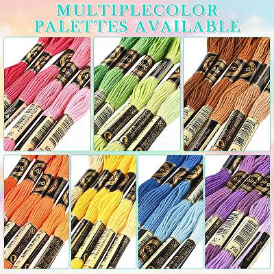 6Bundles 6 Colors Polyester Embroidery Floss OCOR-YW0001-24A-1
