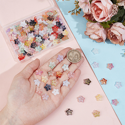 150Pcs 15 Colors Handmade Transparent Lampwork Beads GLAA-PH0004-03-1