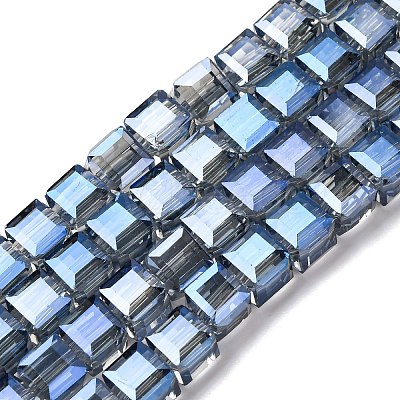 Electroplate Glass Beads Strands EGLA-H108-01A-PL02-1