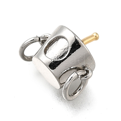 Brass Champagne Wine Bucket Charms KK-V002-21GP-1