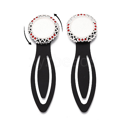Alloy & Iron Bookmark Cabochon Settings PALLOY-N184-04S-1