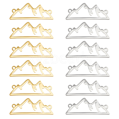 20Pcs 2 Colors Stainless Steel Outline Connector Charms STAS-UN0047-49-1