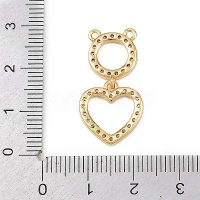 Brass Micro Pave Clear Cubic Zirconia Pendants KK-F919-41A-G-1