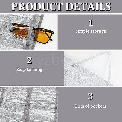 2Pcs 2 Styles Non-Woven Felt Fabrics Jewelry Rolls for Glasses AJEW-FG0003-85-1