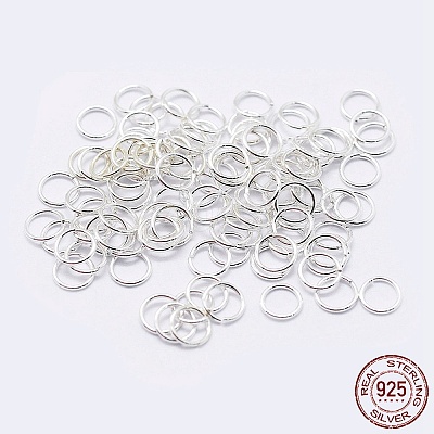 925 Sterling Silver Saw Cut Open Jump Rings STER-F036-02S-0.7x5mm-1