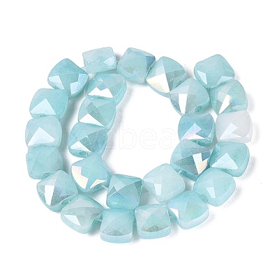 Electroplate Crackle Imitation Jade Glass Beads Strands EGLA-Q135-02A-A03-1