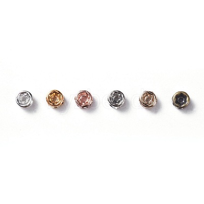 Brass Rhinestone Spacer Beads RB-X0013-10-NF-1