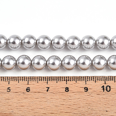 Baking Paint Pearlized Glass Pearl Bead Strands HY-N002-8mm-A03-1