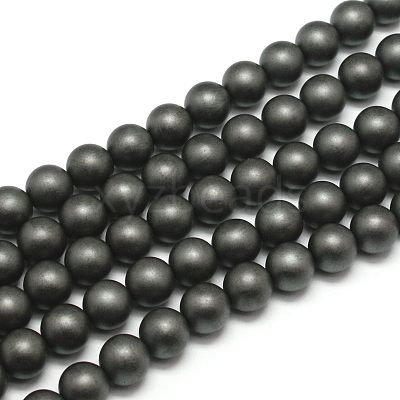 Frosted Non-magnetic Synthetic Hematite Round Bead Strands X-G-J344-6mm-1