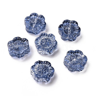 Transparent Spray Painted Glass Beads GLAA-I050-03-1