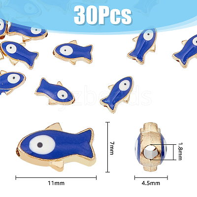 Light Gold Plated Alloy Enamel Beads ENAM-WH0001-24-1