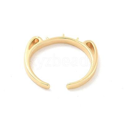 Brass Open Cuff Ring Settings KK-G518-06G-01-1