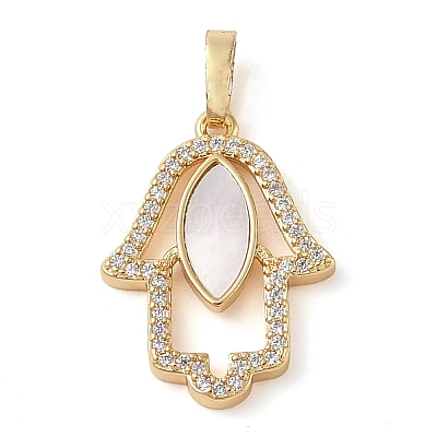 Brass Micro Pave Clear Cubic Zirconia Pendants KK-I712-60G-02-1