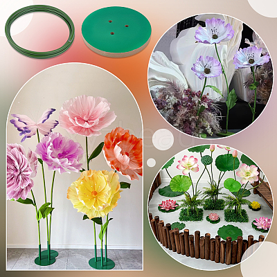 1Pc Wood Flower Pole Display Stand Base DIY-PH0036-10-1