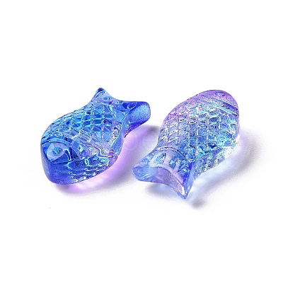 Transparent Spray Painted Glass Beads GLAA-I050-10-1