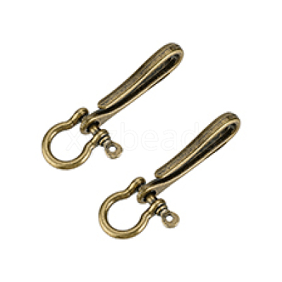 2Pcs Alloy Shackle Clasps with S Hook Clasps FIND-PH0026-11B-AB-1
