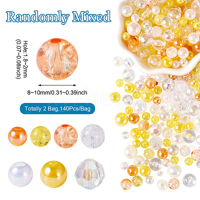 Transparent & Opaque Acrylic Bead OACR-TAC0002-08A-1