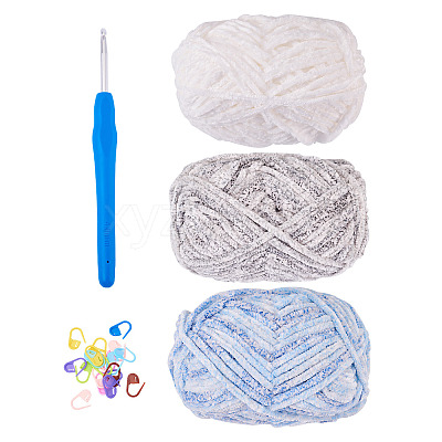 3 Rolls Polyester Chenille Wool Yarn OCOR-MB0001-06C-1