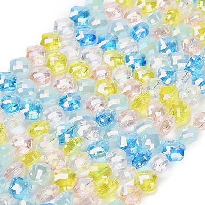 Electroplated Glass Beads Strands EGLA-P067-04A-03-1
