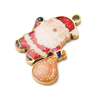 Christmas 304 Stainless Steel Enamel Pendants LS-STAS-B112-02G-02-1