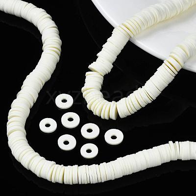 Flat Round Handmade Polymer Clay Beads CLAY-R067-10mm-21-1