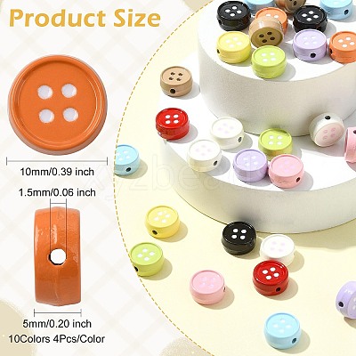 40Pcs 10 Colors Alloy Enamel Beads FIND-CJ0004-68-1