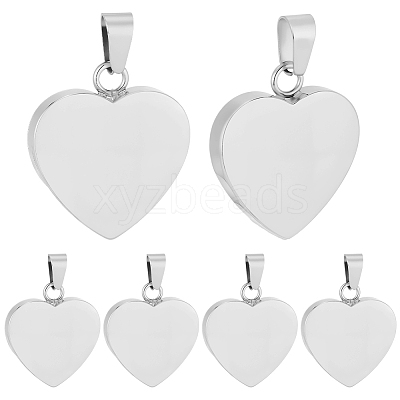10Pcs Valentines Gift Idea for Him 304 Stainless Steel Stamping Blank Tag Pendants STAS-BBC0010-06B-1