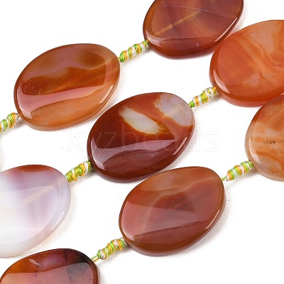 Natural Banded Agate Beads Strands G-P605-L02-08-1