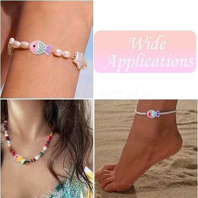 8Pcs 8 Colors Painted Glass Beads LAMP-YW0004-07-1