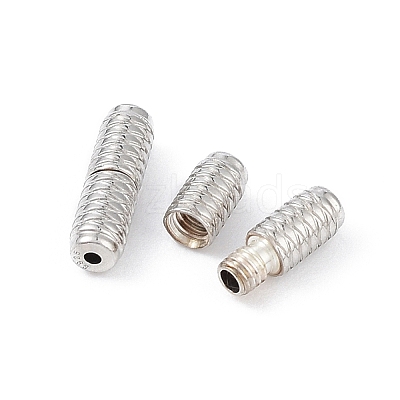 Anti-Tarnish Rhodium Plated 925 Sterling Silver Screw Clasps STER-K173-07P-1