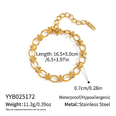 304 Stainless Steel Oval Link Chain Necklaces for Women UP9018-1-1