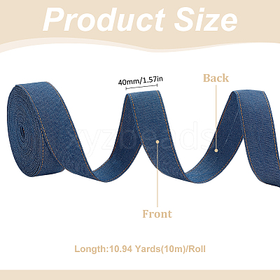 Synthetic Cotton Denim Ribbons for Bow Making SRIB-WH0011-270E-1