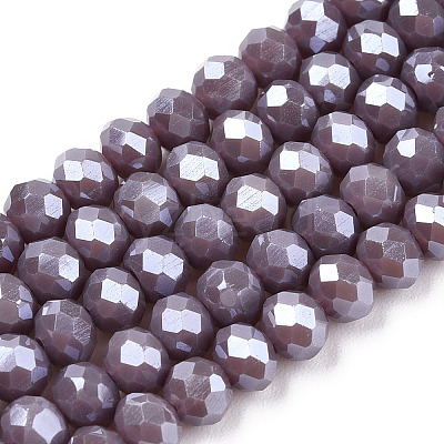 Electroplate Glass Beads Strands EGLA-A034-P4mm-A12-1