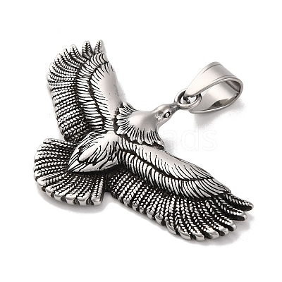 304 Stainless Steel Big Pendants STAS-U021-09AS-1