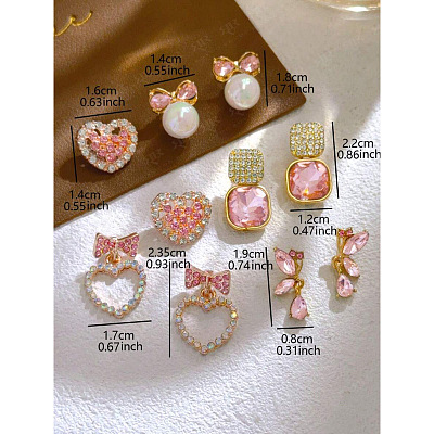 5 Pairs Alloy Dangle Stud Earrings FS-WG460F5-01-1