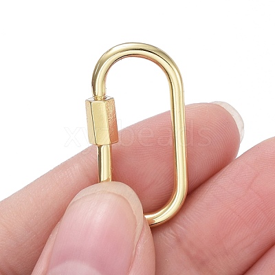 Brass Screw Carabiner Lock Charms ZIRC-E164-12G-1
