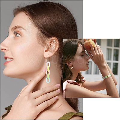 1000Pcs 10 Style Opaque Acrylic Linking Rings FIND-CA0004-84-1