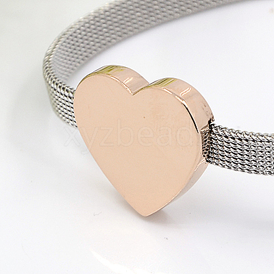 Ion Plating(IP) Fashionable 304 Stainless Steel Bracelets BJEW-J038-47RG-1