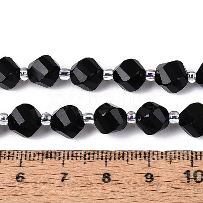 Natural Black Onyx(Dyed & Heated) Beads Strands G-T144-24A-03-1