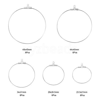 20Pcs 5 Size 304 Stainless Steel Pendants STAS-LS0001-12S-1