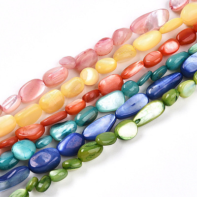 Natural White Shell Beads Strands SHEL-N036-21-1