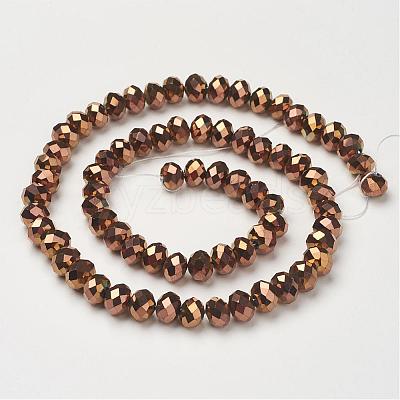 Electroplate Glass Beads Strands GR7X10MMY-C-1